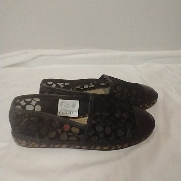 Coach Shoes - Coach Cleo Mesh Signature C's Leather Espadrille